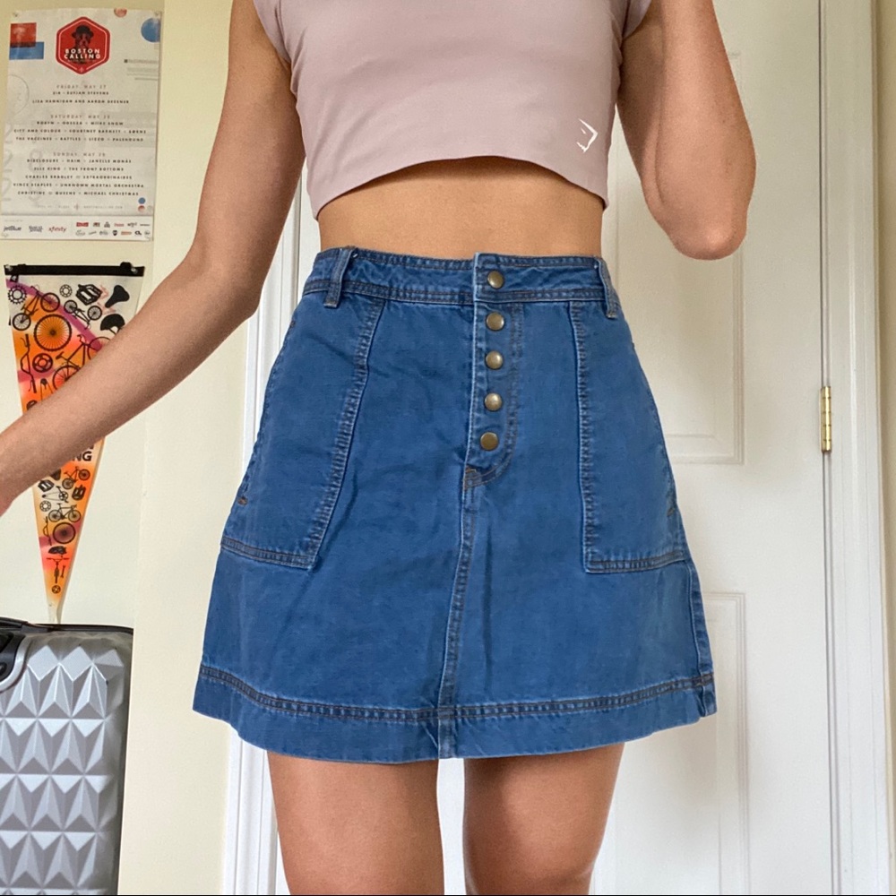 FREE PEOPLE DENIM SKIRT